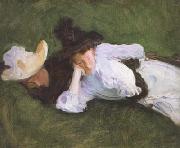 John Singer Sargent Two Girls on a Lawn (mk18) oil on canvas